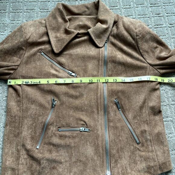 Lulus Suede With Love Moto Zipper Jacket Womens Size Large Biker Zipper Fall - Picture 9 of 11